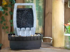 Dobar Design-Zimmerbrunnen in Steinoptik mit Deko-Steinen, Wasserspiel und Pumpe