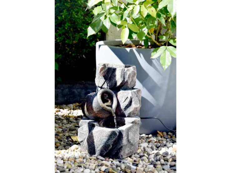 Dobar Design-Zimmerbrunnen Polyresin in Felsen-Optik Grau* Zimmerbrunnen