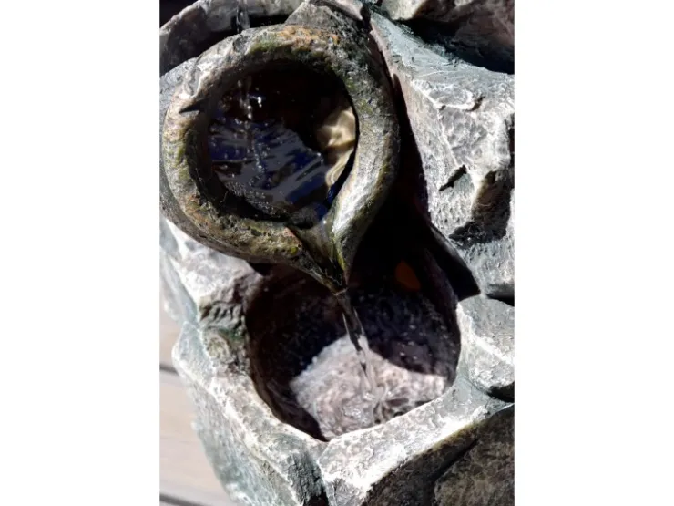 Dobar Design-Zimmerbrunnen Polyresin in Felsen-Optik Grau* Zimmerbrunnen
