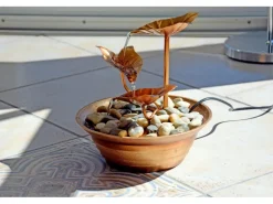 Dobar Design-Zimmerbrunnen Metall und Kunststoff mit Deko-Steinen Braun* Zimmerbrunnen