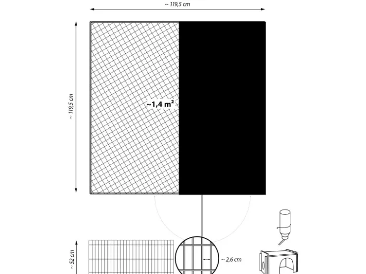 Dobar Freilaufgehege-Set 4-eckig