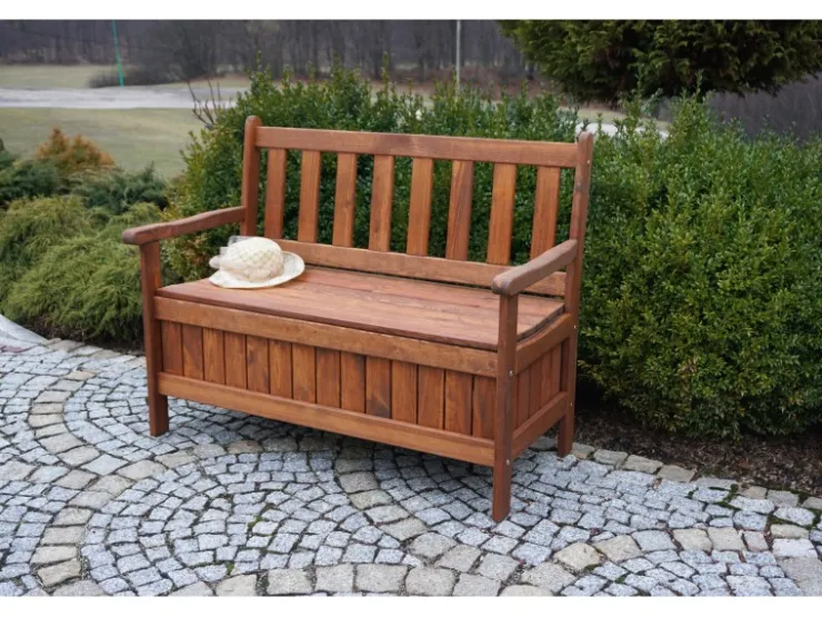 Dobar Gartenbank 2-Sitzer Kiefernholz geölt Braun 89 x 115 x 58 cm FSC®* Sitzbänke