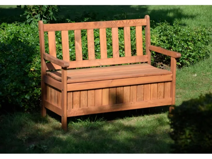 Dobar Gartenbank 2-Sitzer Kiefernholz geölt Braun 89 x 115 x 58 cm FSC®* Sitzbänke