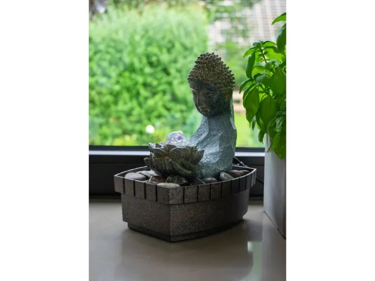 Dobar Indoor-Brunnen Buddha 27 cm x 20,5 cm x 16,5 cm* Zimmerbrunnen