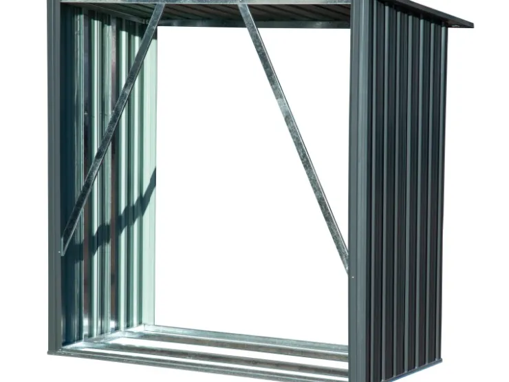 Dobar Kaminholzregal Madera Metall Grau 163 cm x 83 cm x 154 cm* Holzregale