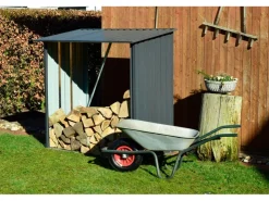 Dobar Kaminholzregal Madera Metall Grau 163 cm x 83 cm x 154 cm* Holzregale