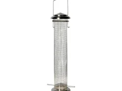 Dobar Metallgitter-Futtersäule für Vögel 9,5 cm x 9,5 cm x 39 cm Silber