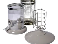 Dobar Metall-Multifunktions-Futtersäule für Vögel 16 cm x 16 cm x 50 cm Weiß