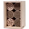 Dobar Profi-Insektenhotel für Wildbienen 16 cm x 12,5 cm x 23 cm Birke