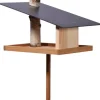 Dobar Vogelfutterhaus Futura mit Futterstation für Wildvögel 24 cm x 22 cm Holz