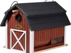 Dobar Vogelfutterhaus Katthult 31,5 cm x 22 cm x 24 cm Rot-Schwarz