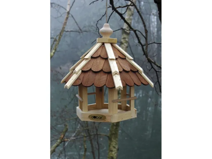 Dobar Vogelfutterhaus mit Holzschindeln* Vogelbedarf
