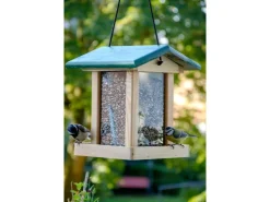 Dobar Vogelfutterstation mit Acrylglas-Futtersilo 22 x 25 x 28 cm Grün FSC®