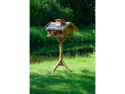 Dobar Vogelhaus Blockhaus Gipfel 84 cm x 78 cm x 53 cm Kiefer Braun FSC®