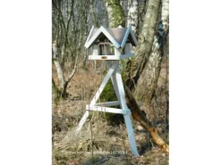 Dobar Vogelhaus mit Antikfinish 37 x 37 x 43 cm Braun-Weiß* Vogelbedarf