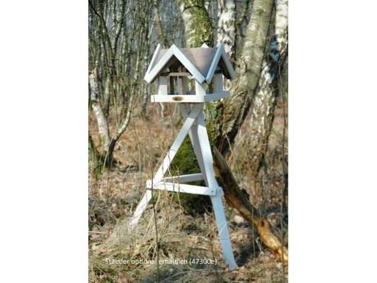 Dobar Vogelhaus mit Antikfinish 37 x 37 x 43 cm Braun-Weiß* Vogelbedarf