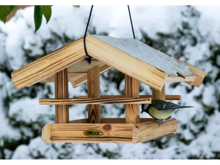 Dobar Vogelhaus Quemado 30 x 34,5 x 22,5 cm Kiefer geflammt FSC®* Vogelbedarf