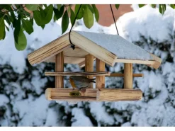 Dobar Vogelhaus Quemado 30 x 34,5 x 22,5 cm Kiefer geflammt FSC®* Vogelbedarf