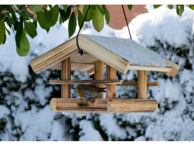 Dobar Vogelhaus Quemado 30 x 34,5 x 22,5 cm Kiefer geflammt FSC®* Vogelbedarf