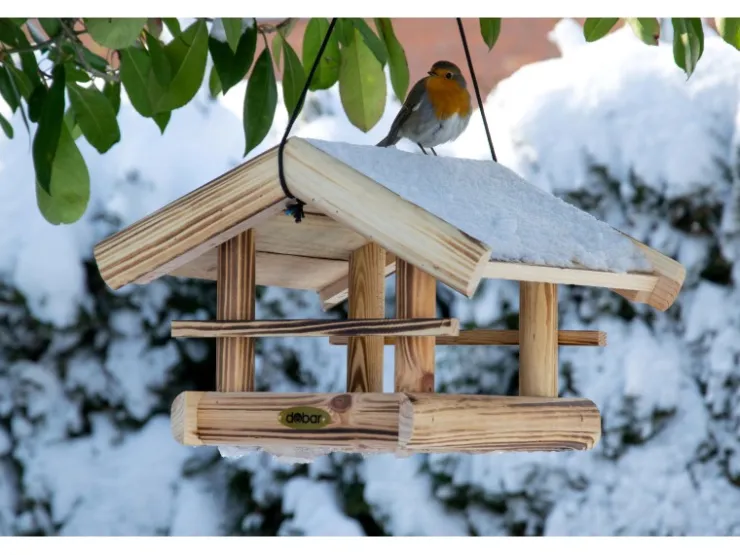 Dobar Vogelhaus Quemado 30 x 34,5 x 22,5 cm Kiefer geflammt FSC®* Vogelbedarf