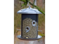 Dobar XXL Futterspender mit 2 Kammern 24 cm x 24 cm x 33 cm Metall* Vogelbedarf