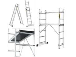 Drabest Arbeitsgerüst 3-in-1 Aluminiumleiter Traglast 150kg* Leitern