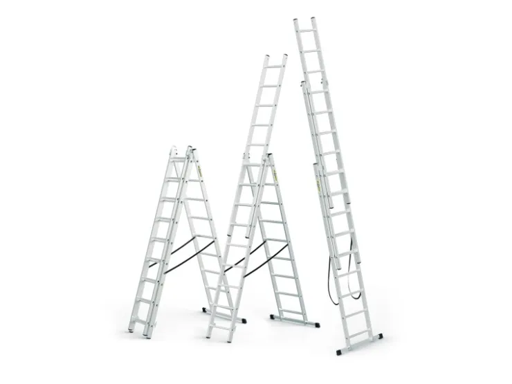 DRABEST Vielzweckleiter 3 x 7 Sprossen Aluminium* Leitern