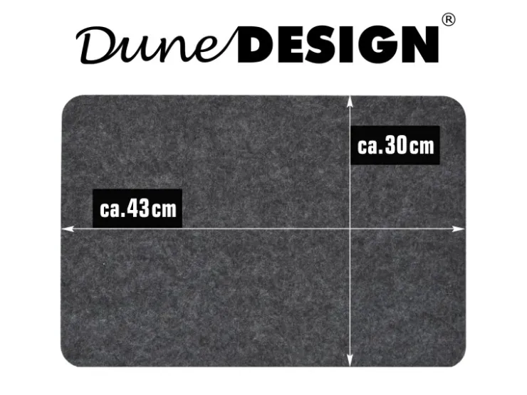DuneDesign 4 Extradicke Tischsets aus Filz 43 x 30 x 0.5 cm Grau* Tischdecken|Ostern