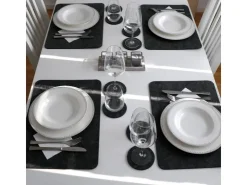 DuneDesign 4 Extradicke Tischsets aus Filz 43 x 30 x 0.5 cm Grau* Tischdecken|Ostern