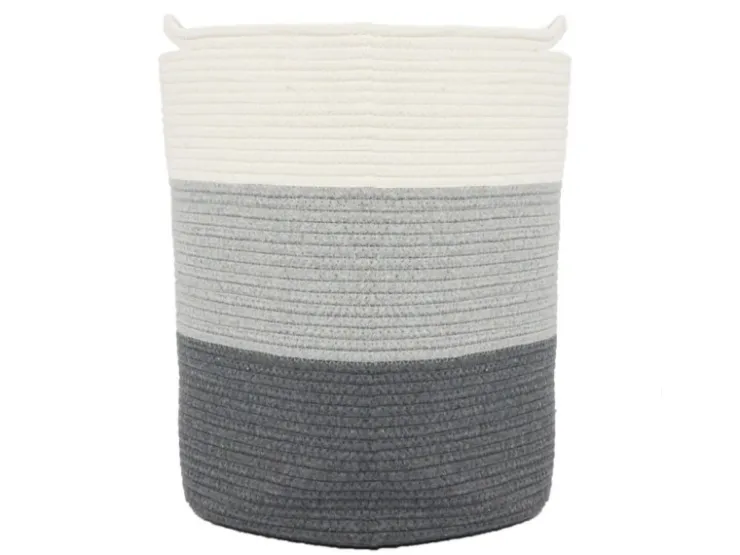DuneDesign Aufbewahrungskorb aus Baumwolle 50 Liter Ø 38 x 46 cm* Kissen