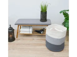 DuneDesign Aufbewahrungskorb aus Baumwolle 50 Liter Ø 38 x 46 cm* Kissen