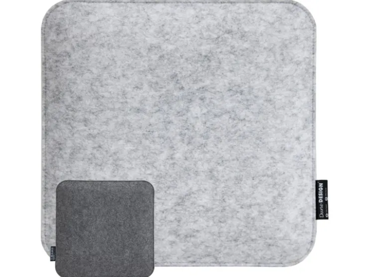 DuneDesign Eckiges Sitzkissen aus Filz 35 x 35 cm 30 mm Stark in Grau* Stühle