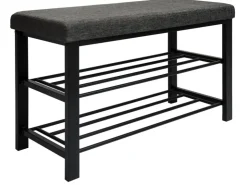 DuneDesign Offener Schuhschrank aus Metall 81 x 32 x 46 cm Grau* Metallregale|Sitzbänke