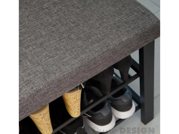 DuneDesign Offener Schuhschrank aus Metall 81 x 32 x 46 cm Grau* Metallregale|Sitzbänke