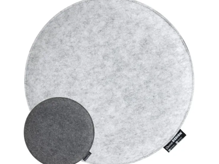 DuneDesign Rundes Sitzkissen aus Filz Ø 35 cm 30 mm Stark in Grau* Kissen