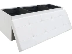 DuneDesign Sitzbank mit 120L Stauraum 110 x 38 x 38 cm in Weiß