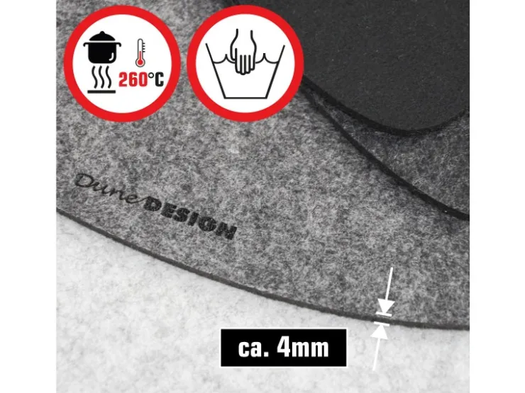 DuneDesign Tischset für 4 Personen Flusskiesel-Design Hellgrau* Vasen