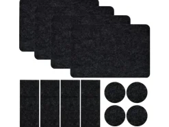 DuneDesign Tischset für 4 Personen aus Filz 43 x 30 cm Anthrazit