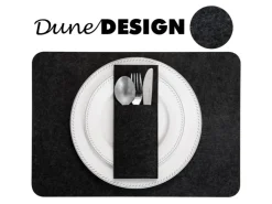 DuneDesign Tischset für 4 Personen aus Filz 43 x 30 cm Anthrazit