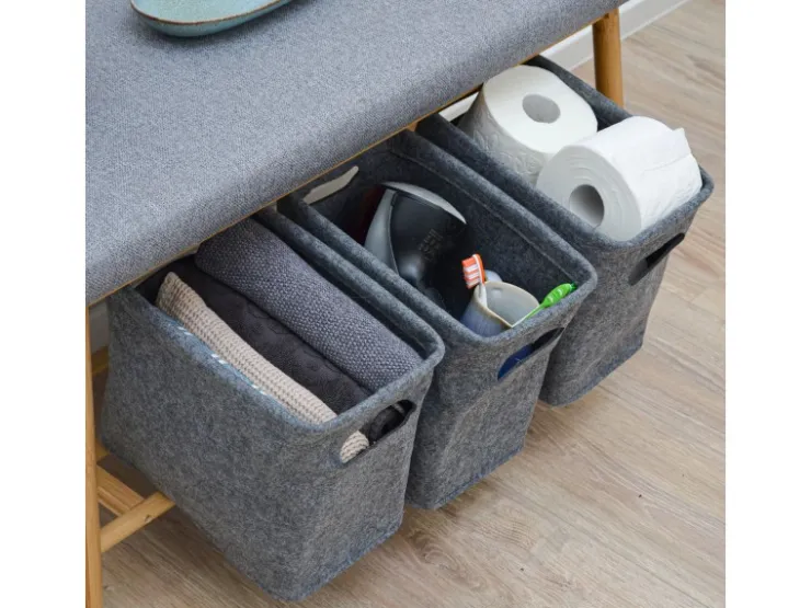 DuneDesign Toilettenpapier Aufbewahrungs Box aus Filz für 4 Klopapier Rollen* Aufbewahrung