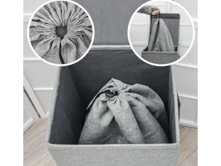 DuneDesign Wäschesack 100 Liter & 60 Liter Wäschesammler mit Kordelzug