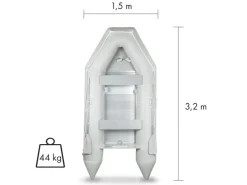 Eberth Schlauchboot 4 Personen + 1 Kind 3,20m x 1,50m Boot mit Sitzbank bis 566 kg