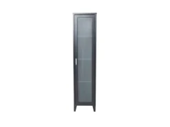 ebuy24 Acero Vitrinenschrank 1 Tür 4 Ablagen Schwarz