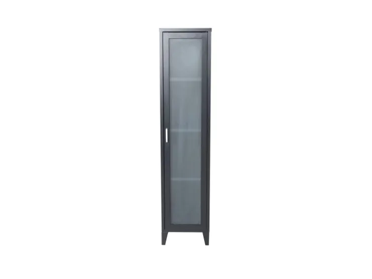 ebuy24 Acero Vitrinenschrank 1 Tür 4 Ablagen Schwarz