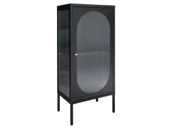 ebuy24 Adelaide Vitrinenschrank 1 Glastür Schwarz