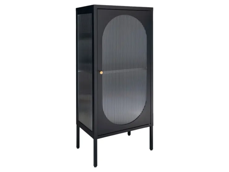 ebuy24 Adelaide Vitrinenschrank 1 Glastür Schwarz