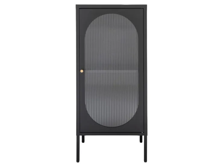 ebuy24 Adelaide Vitrinenschrank 1 Glastür Schwarz