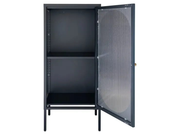 ebuy24 Adelaide Vitrinenschrank 1 Glastür Schwarz