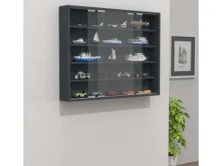 ebuy24 AgisaL Glasvitrinen Wandhängend 2 Schiebetüren Anthrazit