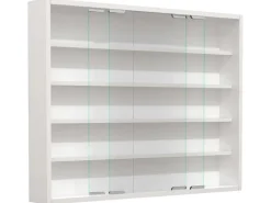 ebuy24 AgisaL Glasvitrinen Wandhängend 2 Schiebetüren Weiß* Vitrinen